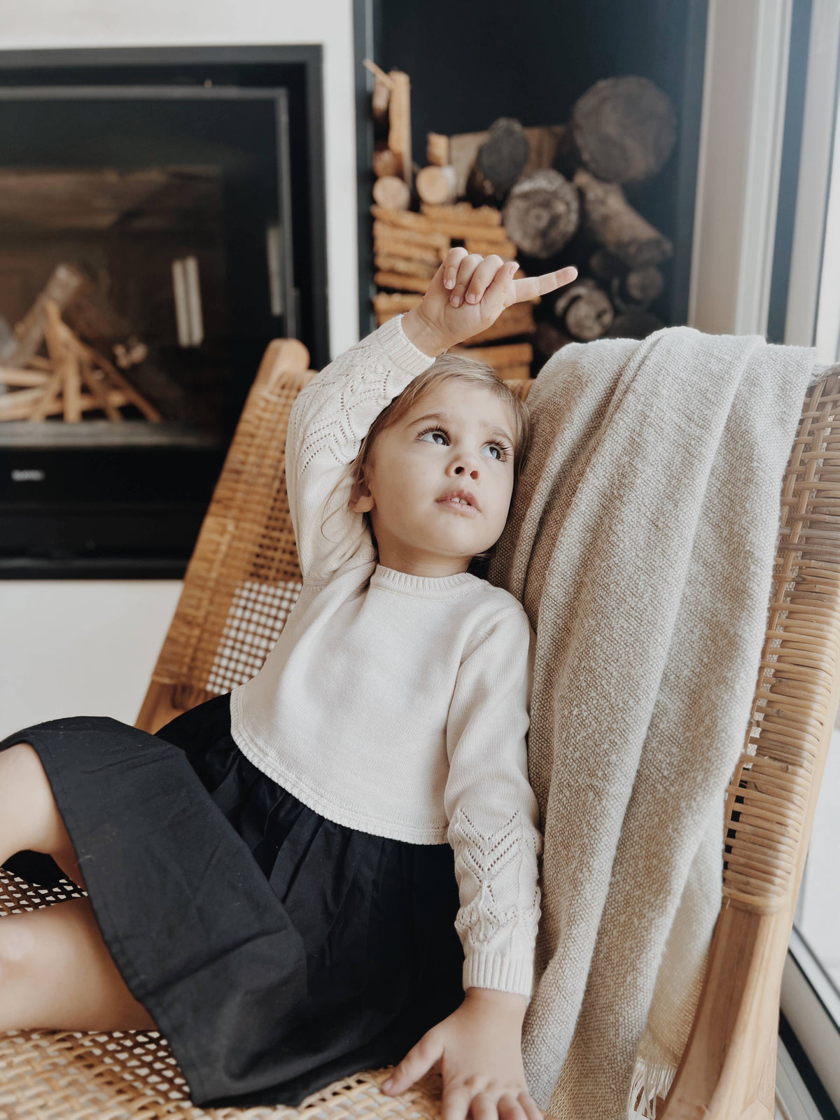 Abito lavorato a maglia per bambina 100% cotone: 3-6M