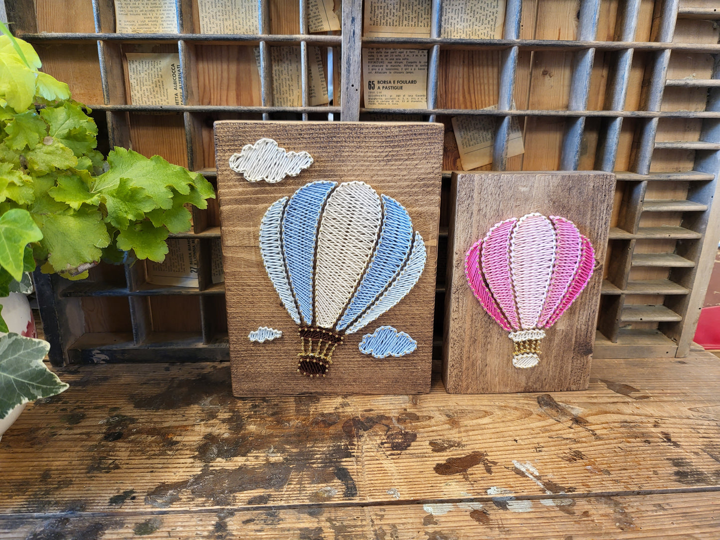 Legnetto Stringart Mongolfiera