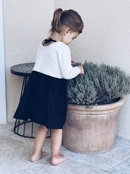 Abito lavorato a maglia per bambina 100% cotone: 3-6M