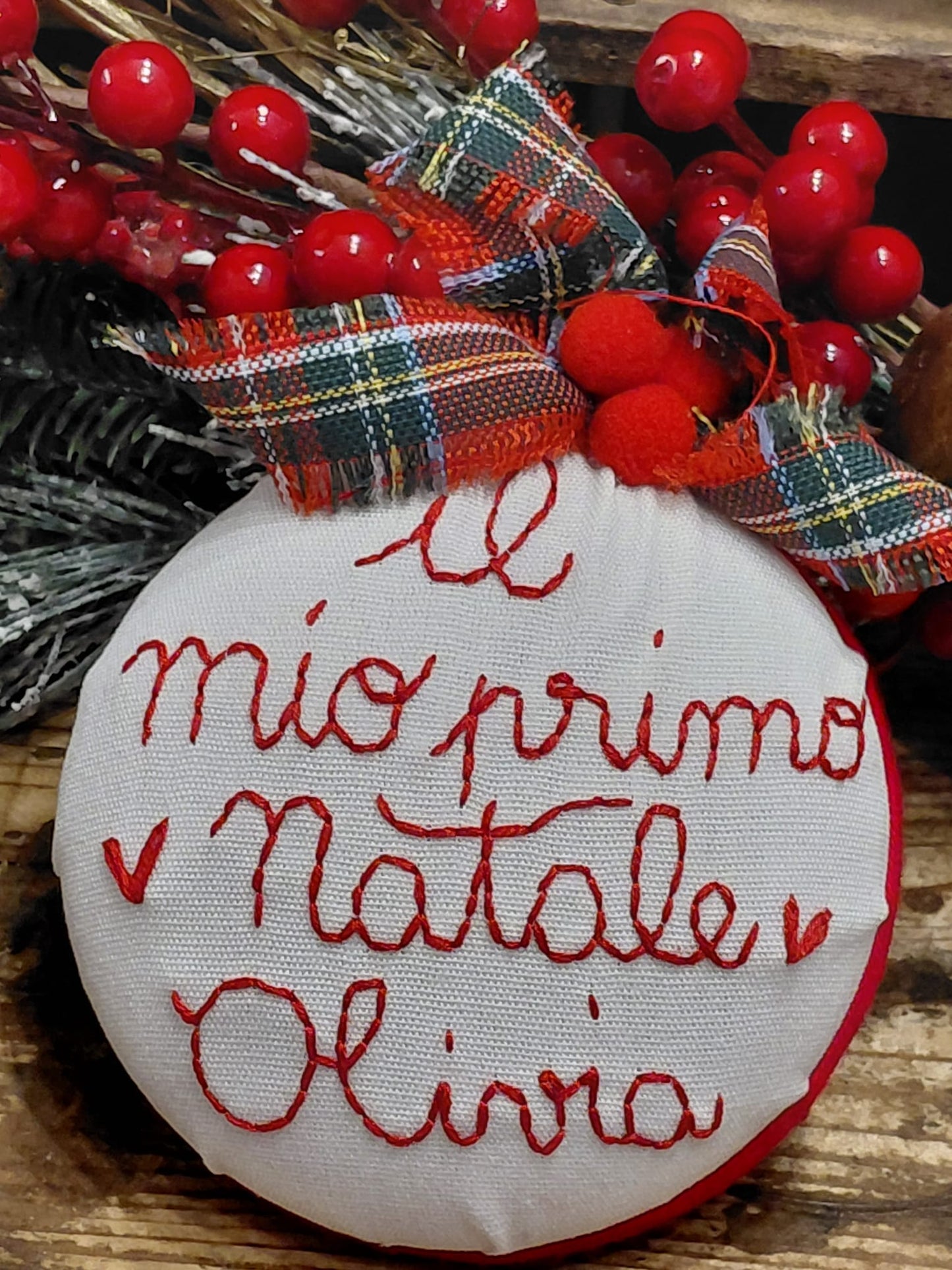 Palla di Natale ricamata