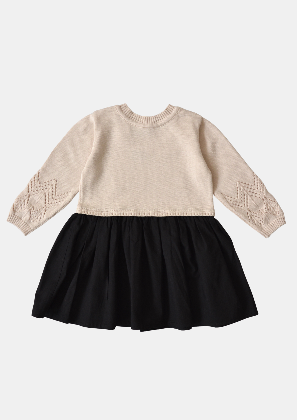 Abito lavorato a maglia per bambina 100% cotone: 3-6M