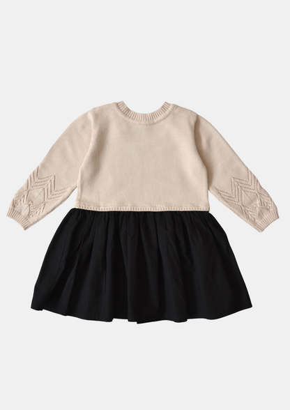 Abito lavorato a maglia per bambina 100% cotone: 3-6M