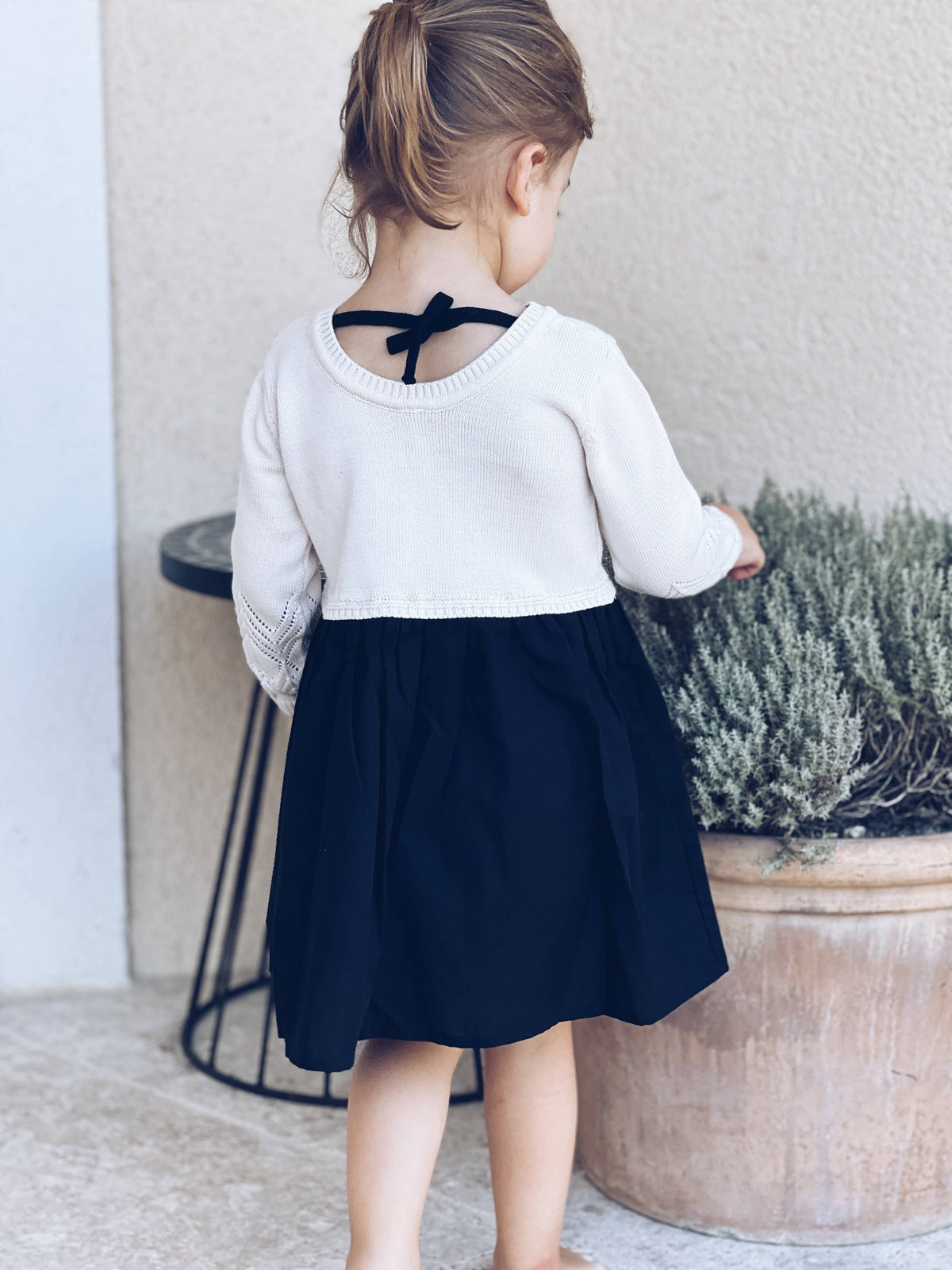 Abito lavorato a maglia per bambina 100% cotone: 3-6M