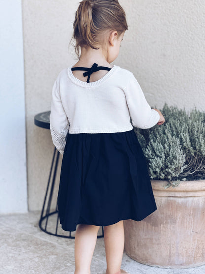 Abito lavorato a maglia per bambina 100% cotone: 3-6M