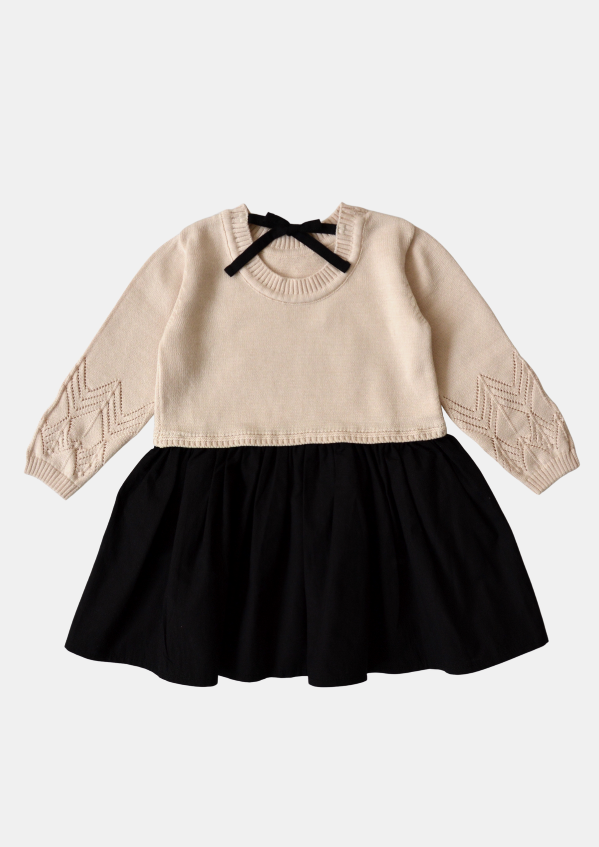 Abito lavorato a maglia per bambina 100% cotone: 3-6M