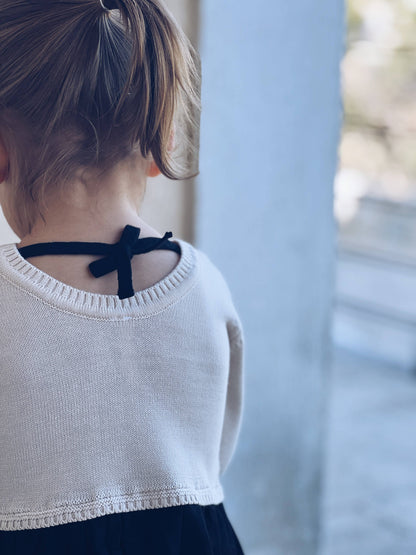 Abito lavorato a maglia per bambina 100% cotone: 3-6M